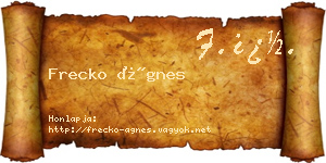 Frecko Ágnes névjegykártya